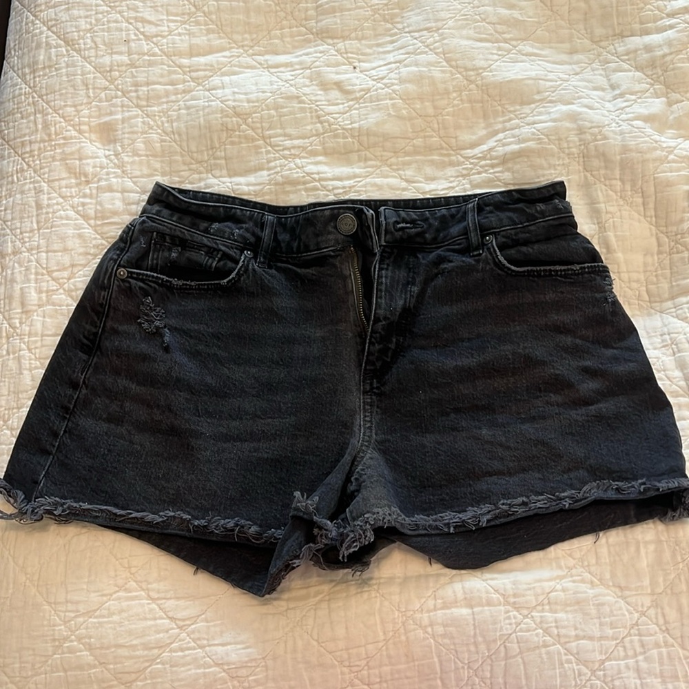 Loft black denim shorts